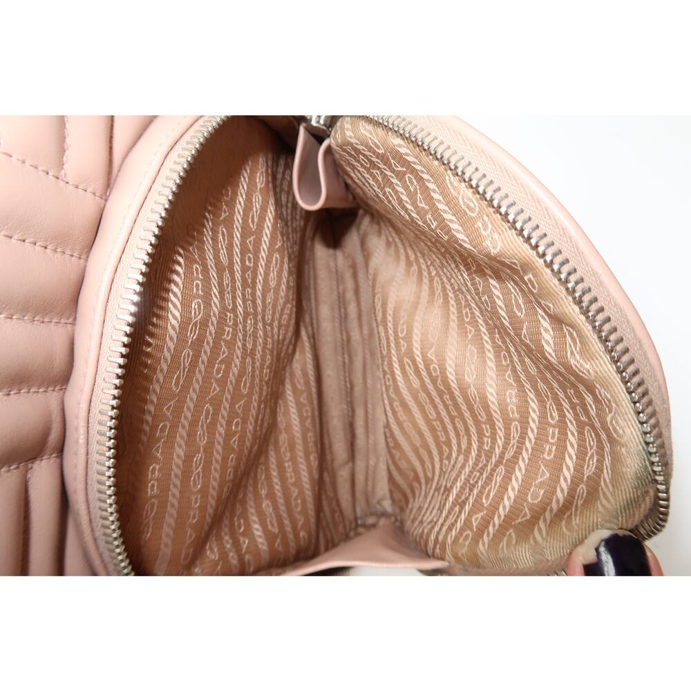 Prada Milano Diagramme Zip-Around Backpack Pink Leather Logo Accent - Picture 11 of 16